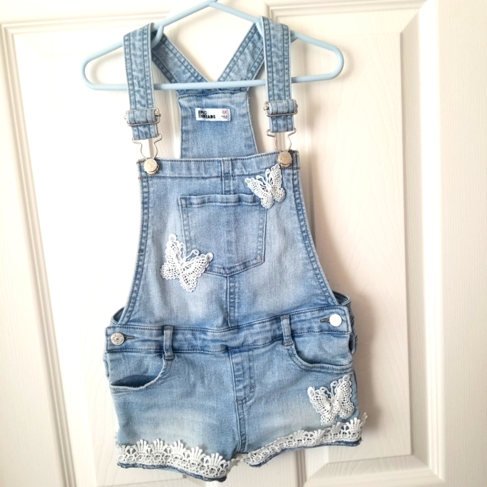 Overalls shorts  girls  6x